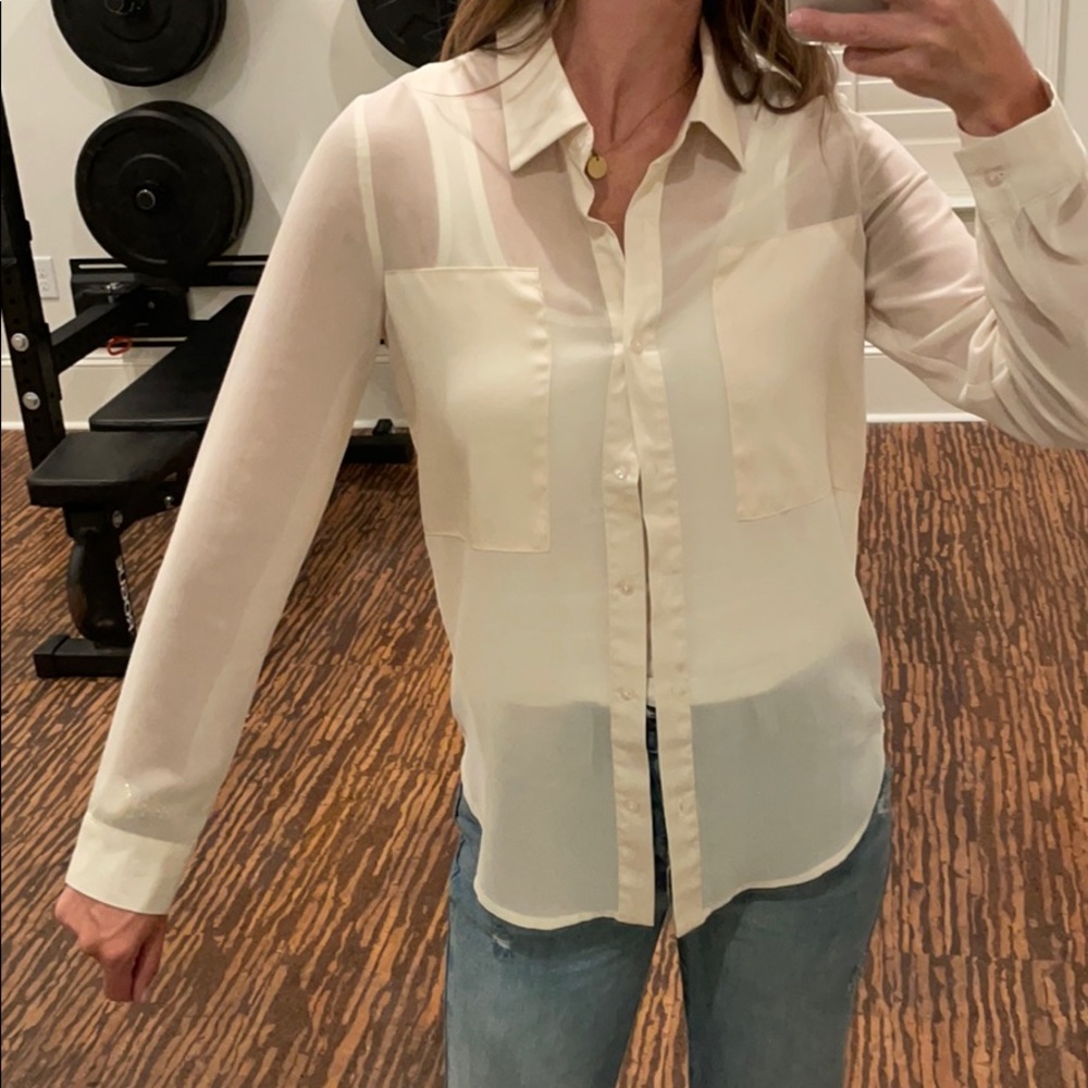 Sheer button down blouse